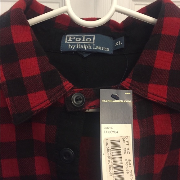 Polo Ralph Lauren Red and Black Flannel Shirt - Picture 2 of 4
